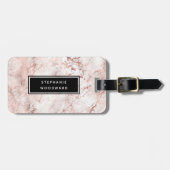 エレガントモダンバラ金ゴールドパーソナライズされた ラゲッジタグ (正面横)