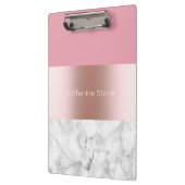 エレガントモダンバラ金ゴールドピンク大理石 クリップボード (左)