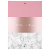 エレガントモダンバラ金ゴールドピンク大理石 クリップボード (裏面)