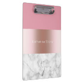 エレガントモダンバラ金ゴールドピンク大理石 クリップボード (右)