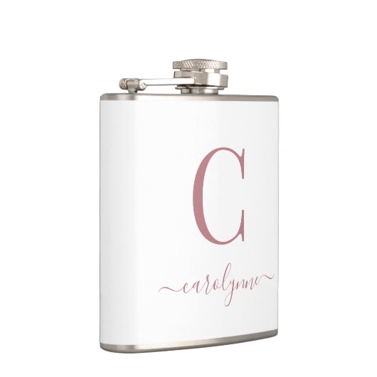 エレガントモダンバラ金ゴールドモノグラムのスクリプト フラスク (右)