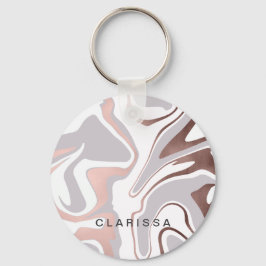 エレガントモダンバラ金ゴールド大理石の外観 キーホルダー