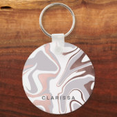 エレガントモダンバラ金ゴールド大理石の外観 キーホルダー (正面)