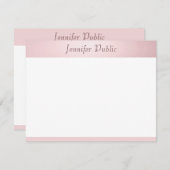 エレガントモダンバラ金ゴールド手書きスクリプト ノートカード (正面/裏面)