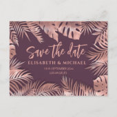 エレガントモダンバラ金ゴールド熱離れ心的 案内ポストカード (正面)