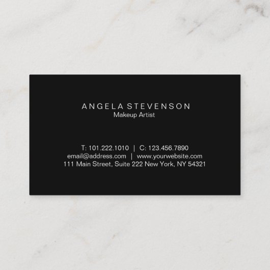 エレガントモダンバラ金ゴールド・グレーメイクアップアーティスト 名刺 (裏面)