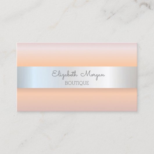 エレガントモダンバラ金ゴールド、シルバーストライプ 名刺 (正面)