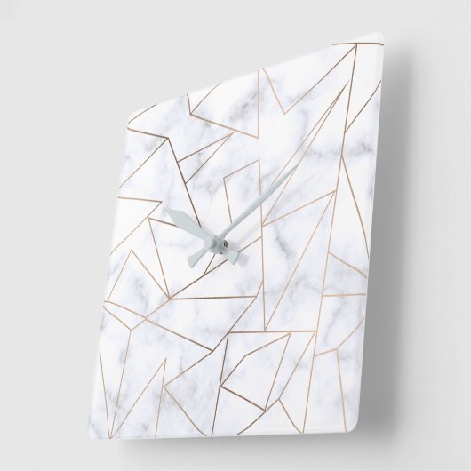 エレガントモダンバラ金ゴールド スクエア壁時計 (傾斜)