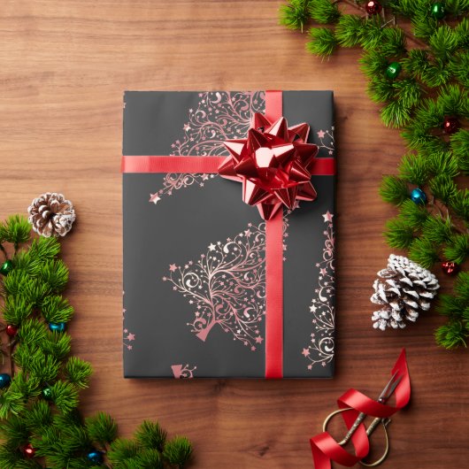 エレガントモダンバラ金ゴールド ラッピングペーパー (クリスマスギフト)