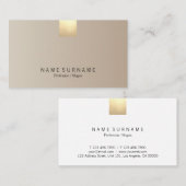 エレガントモダンパステル　ベージュグラデーション　ゴールドアクセント 名刺 (正面/裏面)
