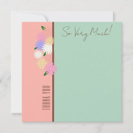 エレガントモダンパーソナライズされたフローラサンキューカード