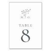 エレガントモダンパーソナライズされた結婚表の番号 テーブルナンバー (正面)