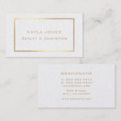 エレガントモダンパール白金ゴールドフレームプロフェッショナル 名刺 (正面/裏面)