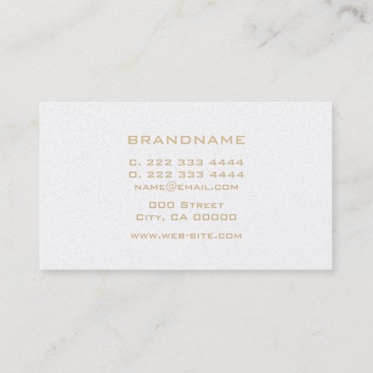 エレガントモダンパール白金ゴールドフレームプロフェッショナル 名刺 (裏面)