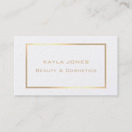 エレガントモダンパール白金ゴールドフレームプロフェッショナル 名刺 (正面)