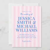 エレガントモダンピストライプの結婚ク 招待状 (正面)