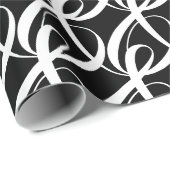 エレガントモダンファンシー白黒結婚ズ ラッピングペーパー (ロールコーナー)