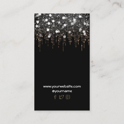 エレガントモダンフェイクグリッター 名刺 (裏面)