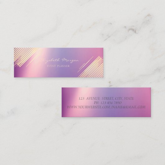 エレガントモダンフェイク金ゴールドストライプ スキニー名刺 (正面/裏面)