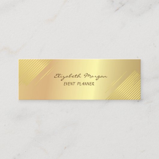 エレガントモダンフェイク金ゴールドストライプ スキニー名刺 (正面)