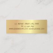 エレガントモダンフェイク金ゴールドストライプ スキニー名刺 (裏面)