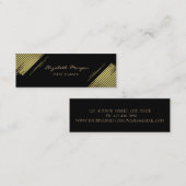 エレガントモダンフェイク金ゴールドストライプ,黒 スキニー名刺 (正面/裏面)