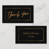 エレガントモダンフェイク金ゴールド挿入 エンクロージャーカード (正面/裏面)