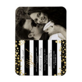 エレガントモダンフェイク金ゴールド（ばちゃばちゃ）跳ねるストライプ マグネット (縦)