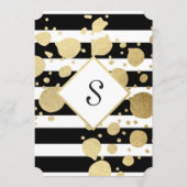 エレガントモダンフェイク金ゴールド（ばちゃばちゃ）跳ねるストライプ メニュー (裏面)