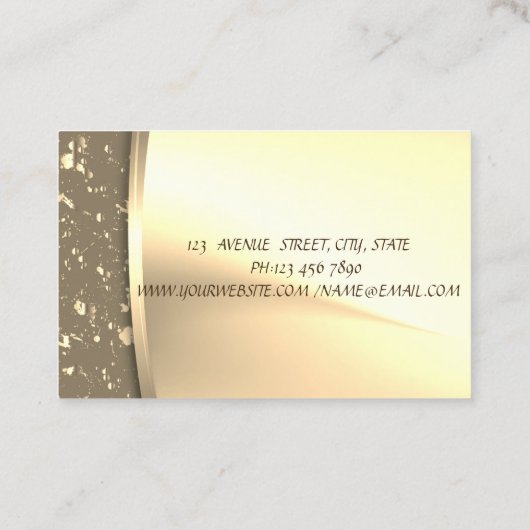 エレガントモダンフェイク金ゴールド 名刺 (裏面)