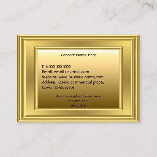 エレガントモダンフェイク金ゴールド 名刺 (裏面)