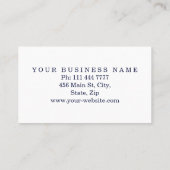 エレガントモダンフェイク銀モノグラムストライプの白色 名刺 (裏面)