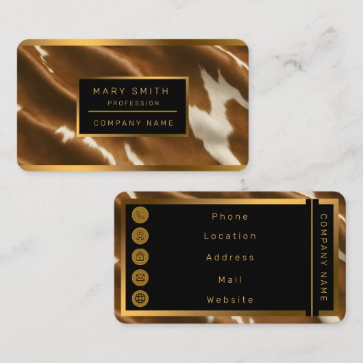 エレガントモダンフェイク革コレクション 名刺 (正面/裏面)