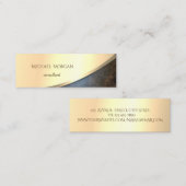 エレガントモダンフェイク、金ゴールド、レザールック スキニー名刺 (正面/裏面)