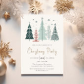 エレガントモダンフェスティバルの木が付いたクリスマスパーティー 招待状