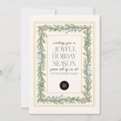 エレガントモダンフェスティバルパイン植物性クリスマス シーズンカード (正面)