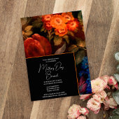 エレガントモダンフローラオレンジ母の日ブランチ 招待状