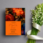エレガントモダンフローラオレンジ母の日ブランチ 招待状