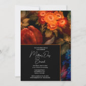 エレガントモダンフローラオレンジ母の日ブランチ 招待状 (正面)