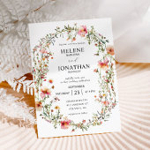 エレガントモダンフローラガーデンワイルドフラワー結婚ズ 招待状