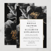 エレガントモダンフローラシックブライダルシャワー 招待状 (正面/裏面)