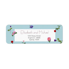 エレガントモダンフローラシンプル差出人住所 ラベル