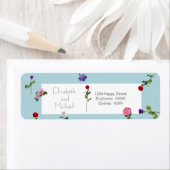 エレガントモダンフローラシンプル差出人住所 ラベル (インサイチュ)