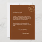 エレガントモダンフローラスケッチ秋結婚の写真 サンキューカード (裏面)