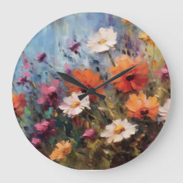 エレガントモダンフローラテーマ ラージ壁時計