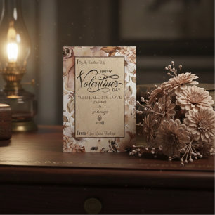 エレガントモダンフローラハッピーバレンタインデー シーズンカード