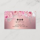 エレガントモダンフローラバラ金ゴールドグリッター 名刺 (裏面)