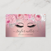 エレガントモダンフローラバラ金ゴールドグリッター 名刺 (正面)