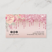 エレガントモダンフローラバラ金ゴールド 名刺 (裏面)