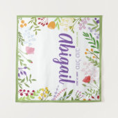 エレガントモダンフローラバルミツワー写真背景 タペストリー (正面(横))